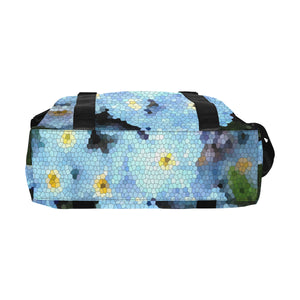 Forget Me Not Flower Mosaic Large Capacity Duffle Bag (Model 1715)