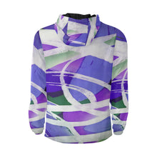 Load image into Gallery viewer, Abstract Circles Purple All Over Print Quilted Windbreaker for Men (Model H35)