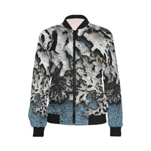 Load image into Gallery viewer, Moss Blue All Over Print Bomber Jacket for Women (Model H36)