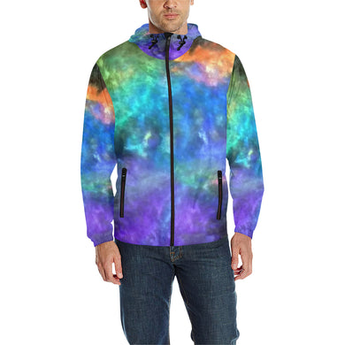 Splash of Color Negative All Over Print Quilted Windbreaker for Men (Model H35)