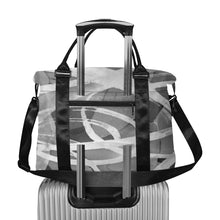 Load image into Gallery viewer, Abstract Circles Black and White Large Capacity Duffle Bag (Model 1715)