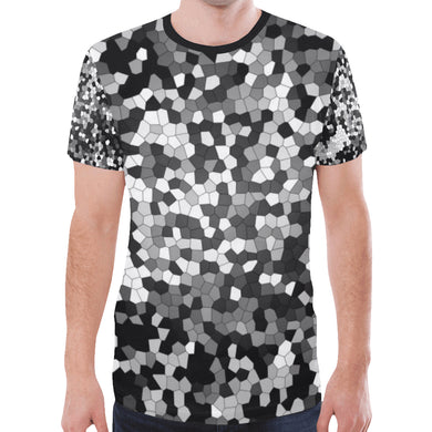 Holiday Paisley Black and White Mosaic New All Over Print T-shirt for Men (Model T45)