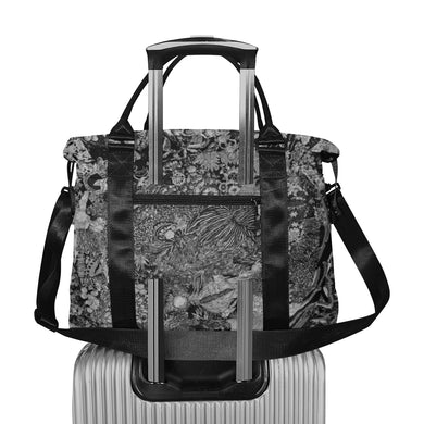 Perfectly Paisley Black and White Large Capacity Duffle Bag (Model 1715)