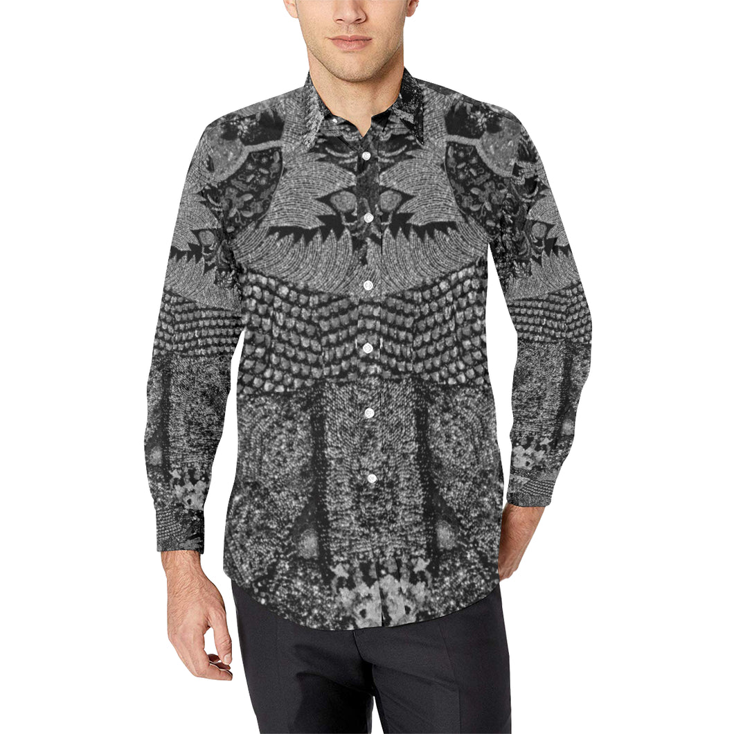 Paisley Power Black and White Men's All Over Print Casual Dress Shirt (Model T61)