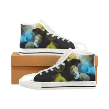 Load image into Gallery viewer, Jellyfish Yellow and Blue Men’s Classic High Top Canvas Shoes (Model 017)