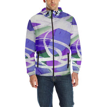 Load image into Gallery viewer, Abstract Circles Purple All Over Print Quilted Windbreaker for Men (Model H35)