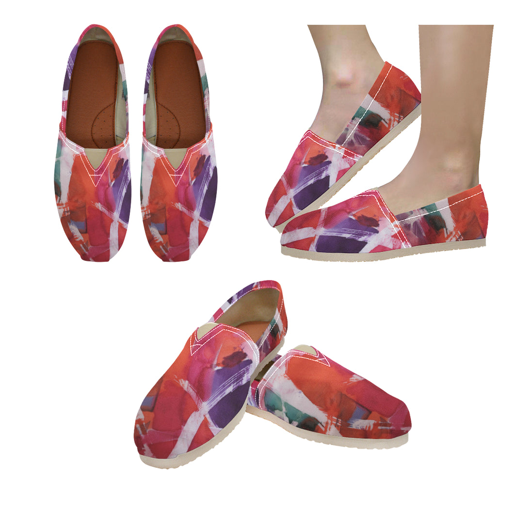 Swirls of Abstract Unisex Classic Canvas Slip-On (Model 1206)