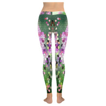 Load image into Gallery viewer, Fireweed Flower Mosaic Low Rise Leggings (Invisible Stitch) (Model L05)