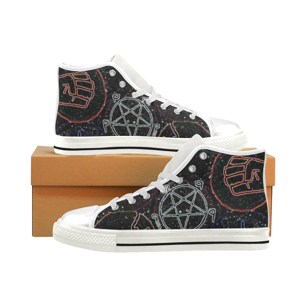 Dante's Inferno Glowing Men’s Classic High Top Canvas Shoes (Model 017)