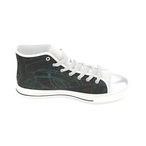 Abstract Circles Glowing Men’s Classic High Top Canvas Shoes (Model 017)