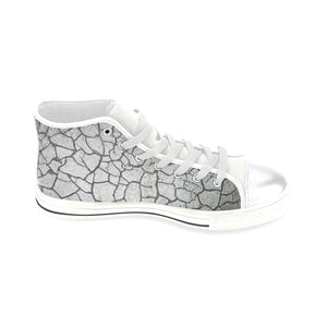 Crackle Men’s Classic High Top Canvas Shoes (Model 017)