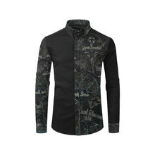 Load image into Gallery viewer, Painted Skulls Glowing Men&#39;s All Over Print Casual Dress Shirt (Model T61)