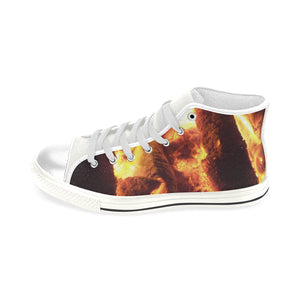 Sea of Flames Men’s Classic High Top Canvas Shoes (Model 017)