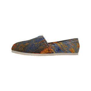 Marbled Abstract Orange Unisex Classic Canvas Slip-On (Model 1206)