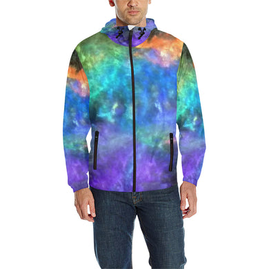 Splash of Color Negative All Over Print Quilted Windbreaker for Men (Model H35)