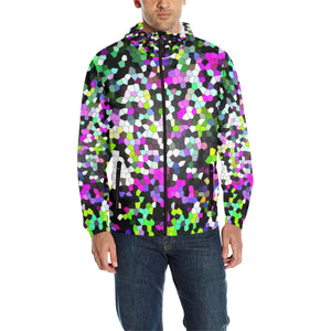 Holiday Paisley Purple Mosaic All Over Print Quilted Windbreaker for Men (Model H35)