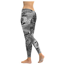 Load image into Gallery viewer, Pleasantly Paisley Black and White Low Rise Leggings (Invisible Stitch) (Model L05)