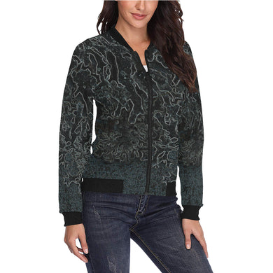 Moss Glowing All Over Print Bomber Jacket for Women (Model H36)