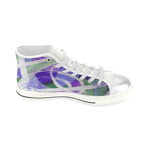 Abstract Circles Purple Women's Classic High Top Canvas Shoes (Model 017)