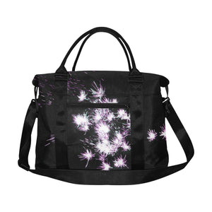 Fireworks Flowers Purple Large Capacity Duffle Bag (Model 1715)