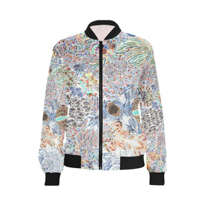 Paisley Matters Negative All Over Print Bomber Jacket for Women (Model H36)