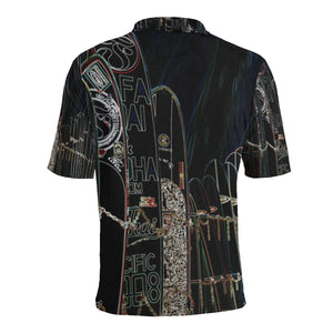 Surfboards Glowing Men's All Over Print Polo Shirt (Model T55)