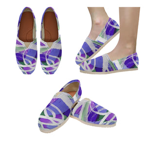 Abstract Circles Purple Unisex Classic Canvas Slip-On (Model 1206)