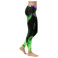 Load image into Gallery viewer, Jellyfish Green and Purple Low Rise Leggings (Invisible Stitch) (Model L05)