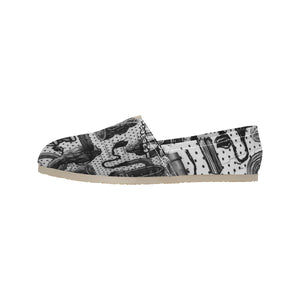 Complex Graffiti Black and White Unisex Classic Canvas Slip-On (Model 1206)