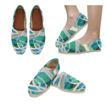 Load image into Gallery viewer, Abstract Circles Aqua Unisex Classic Canvas Slip-On (Model 1206)