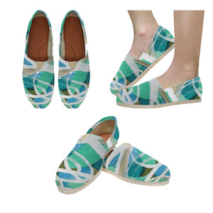 Abstract Circles Aqua Unisex Classic Canvas Slip-On (Model 1206)