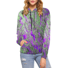 Load image into Gallery viewer, Marbled Abstract Purple All Over Print Hoodie for Women (USA Size) (Model H13)