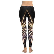 Load image into Gallery viewer, Fireworks Star Yellow Low Rise Leggings (Invisible Stitch) (Model L05)