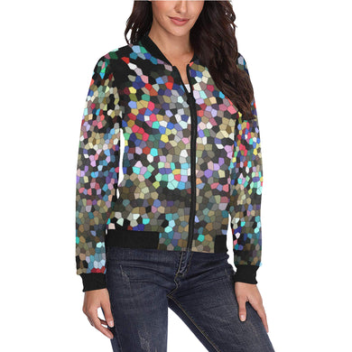 I Spy Paisley Mosaic All Over Print Bomber Jacket for Women (Model H36)