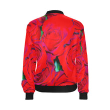 Load image into Gallery viewer, Rose Bouquet Flower Red All Over Print Bomber Jacket for Women (Model H36)