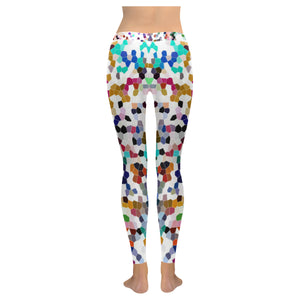 Holiday Paisley Reverse Mosaic Low Rise Leggings (Invisible Stitch) (Model L05)