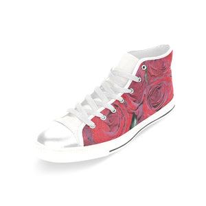 Rose Bouquet Flower Women's Classic High Top Canvas Shoes (Model 017)