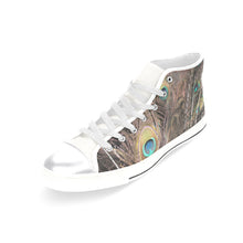 Load image into Gallery viewer, Peacock Feathers Women&#39;s Classic High Top Canvas Shoes (Model 017)