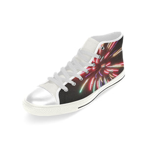 Fireworks Burst Men’s Classic High Top Canvas Shoes (Model 017)