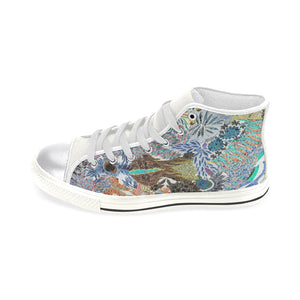 Pleasantly Paisley Negative Women's Classic High Top Canvas Shoes (Model 017)