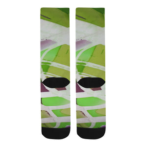 Abstract Circles Green Trouser Socks (For Men)