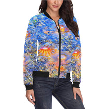 Load image into Gallery viewer, Jellyfish Blooms Orange All Over Print Bomber Jacket for Women (Model H36)