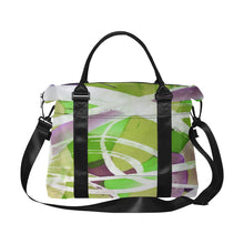 Load image into Gallery viewer, Abstract Circles Green Large Capacity Duffle Bag (Model 1715)