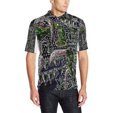 Load image into Gallery viewer, Complex Graffiti Glowing Men&#39;s All Over Print Polo Shirt (Model T55)