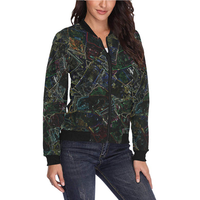 Oil Paints Glowing All Over Print Bomber Jacket for Women (Model H36)