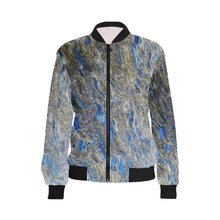 Load image into Gallery viewer, Marbled Abstract Negative All Over Print Bomber Jacket for Women (Model H36)