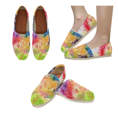 Splash of Color Mosaic Unisex Classic Canvas Slip-On (Model 1206)