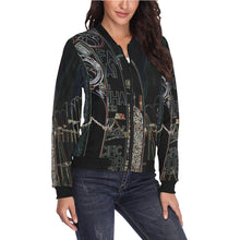 Load image into Gallery viewer, Surfboards Glowing All Over Print Bomber Jacket for Women (Model H36)