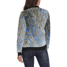 Load image into Gallery viewer, Marbled Abstract Negative All Over Print Bomber Jacket for Women (Model H36)