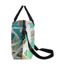 Load image into Gallery viewer, Abstract Circles Aqua Large Capacity Duffle Bag (Model 1715)